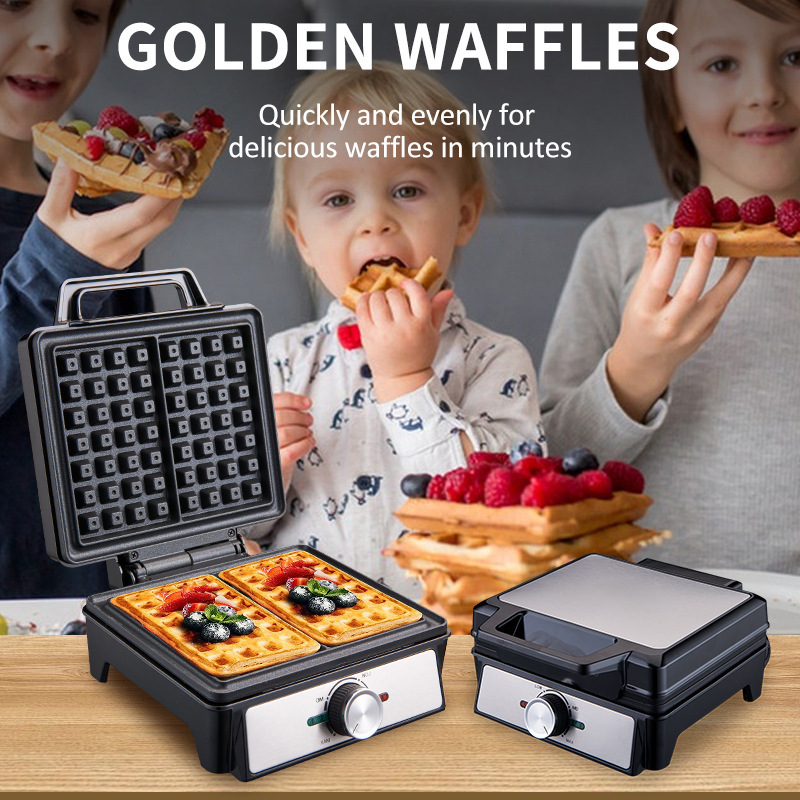 Waffle Iron Belgian - Waffle Makinesi 2 Dilim Ayarlanabilir Sıcaklık