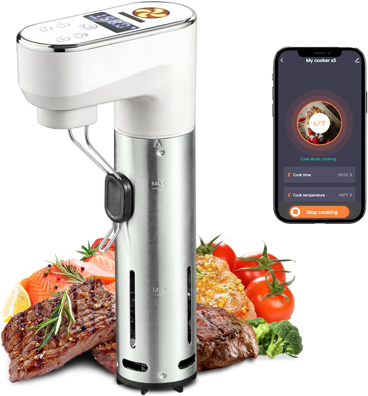 Sous Vide Immersion - 1300W WiFi Akıllı Sous Vide Pişirici,