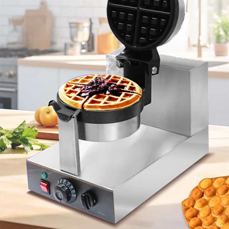 Waffle Iron Belgian - HF-8 Çift Döner Belçika Waffle Makinesi,