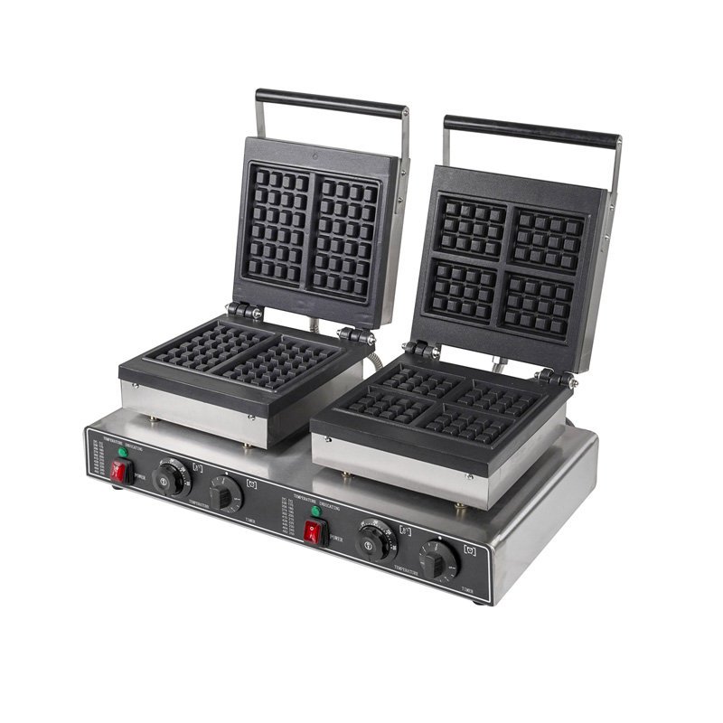 Waffle Iron Belgian - Ticari Kare Belçika Waffle Makinesi Yapışmaz