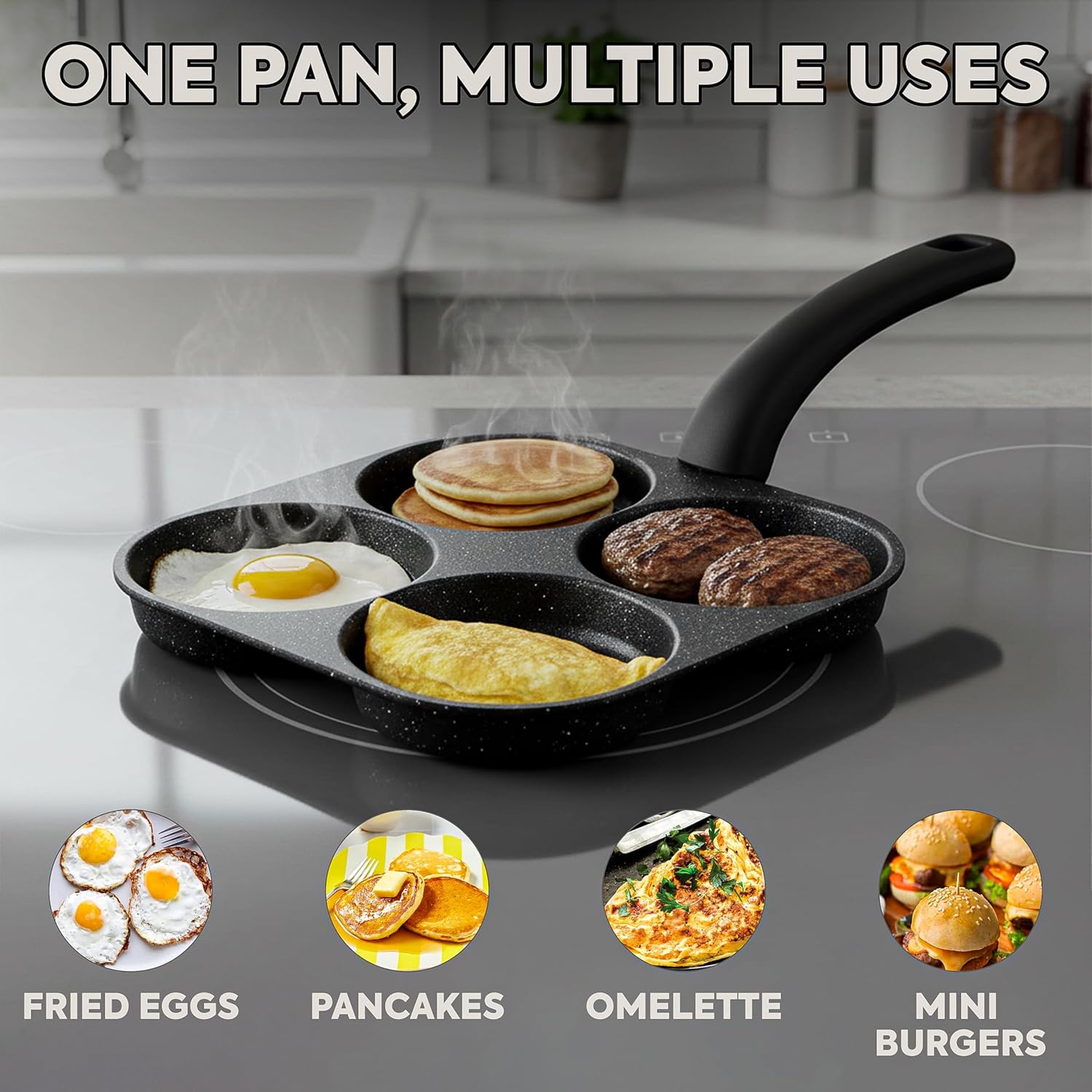 Electric Griddle Pancake - Yumurta kızartma tavası yapışmaz gözleme tavası