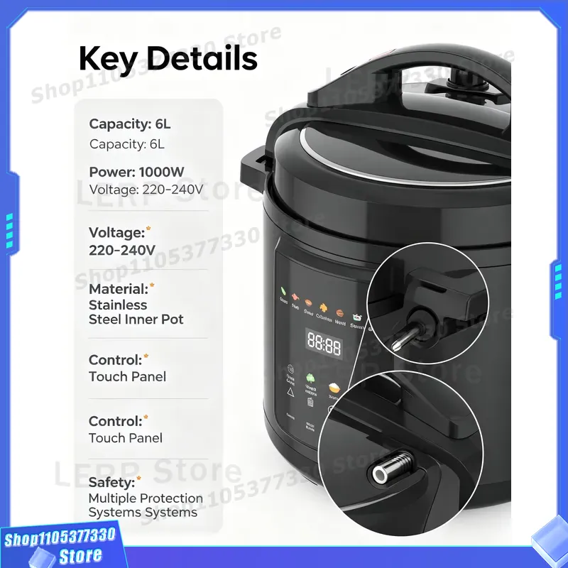 6L 8L Elektrikli Düdüklü Tence - Kitchen Appliances Direct incelemesi ve fiyatı